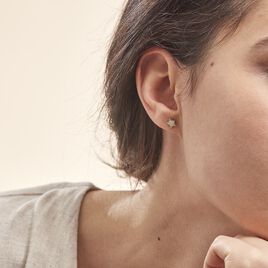 Boucles D'oreilles Puces Elais Etoile 0 Or Jaune Strass - Clous d'oreilles Femme | Histoire d’Or