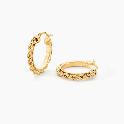 Créoles Cordeline Or Jaune - Boucles d'oreilles créoles Femme | Histoire d’Or