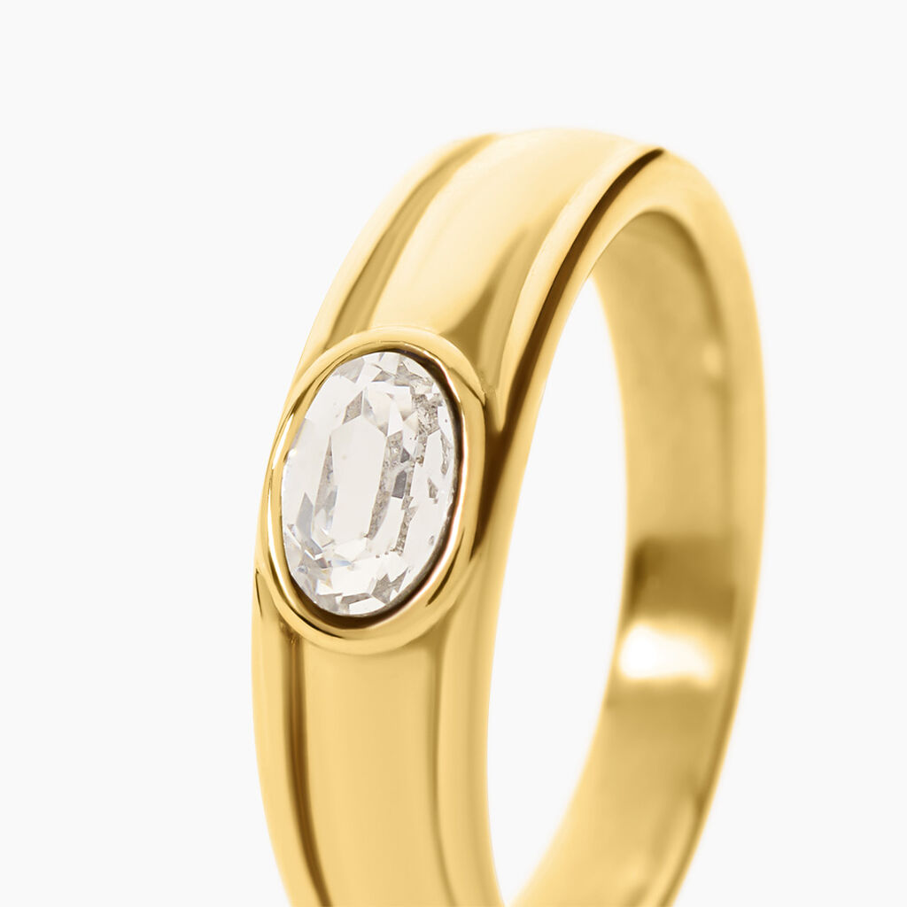 Bague Ivy Acier Jaune Cristal - Bagues solitaires Femme | Histoire d&rsquo;Or