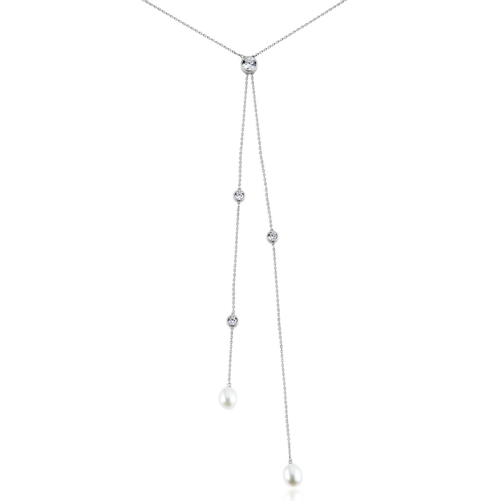 Collier De Dos Indigo Argent Perle De Culture Oxyde