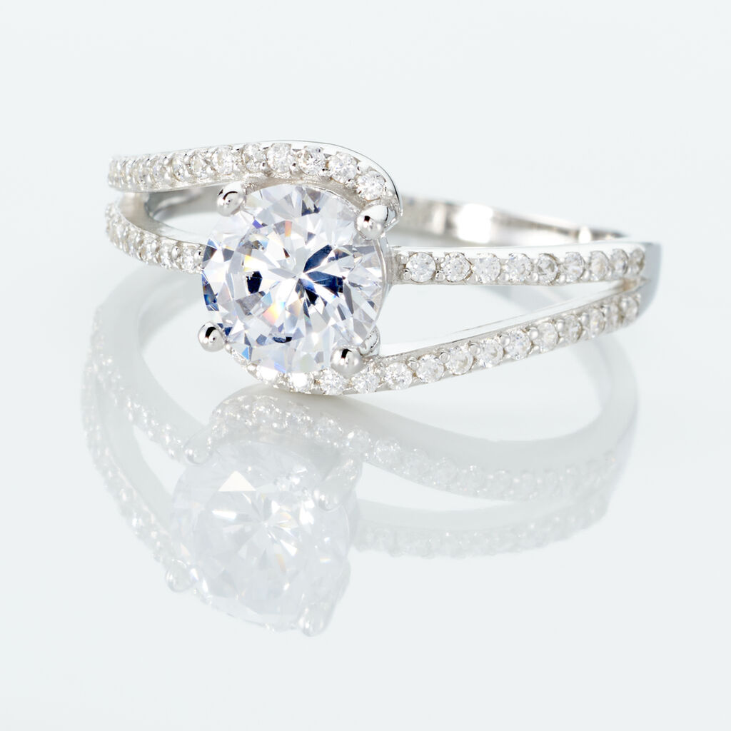 Bague Solitaire Maggy Argent Blanc Oxyde De Zirconium - Bagues solitaires Femme | Histoire d’Or