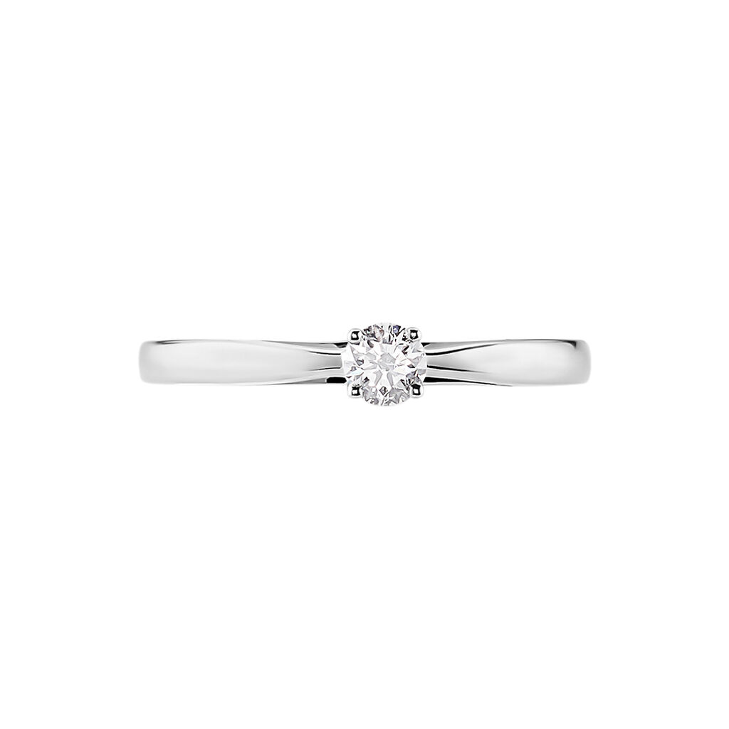 Bague Solitaire Iris Or Blanc Diamant - Bagues solitaires Femme | Histoire d’Or