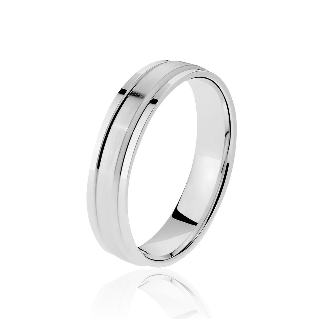 Alliance Miya Demi Jonc Classique Or Blanc - Alliances Unisex | Histoire d’Or
