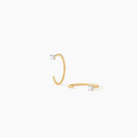 Boucles D'Oreilles Puces Nefertari Or Jaune Oxyde De Zirconium - Clous d'oreilles Femme | Histoire d&rsquo;Or