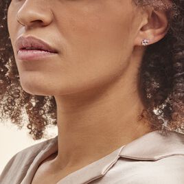 Boucles D'oreilles Puces Pantaleon Argent Blanc Opale - Boucles d'oreilles fantaisie Femme | Histoire d’Or