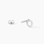 Boucles D'Oreilles Puces Aberte Argent Blanc Oxyde De Zirconium - Boucles d'oreilles fantaisie Femme | Histoire d&rsquo;Or