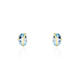 Boucles D'oreilles Puces Prudencia Or Jaune Topaze - Clous d'oreilles Femme | Histoire d’Or