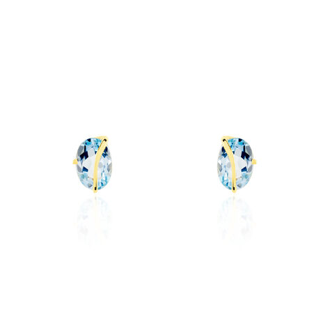 Boucles D'oreilles Puces Prudencia Or Jaune Topaze - Clous d'oreilles Femme | Histoire d’Or