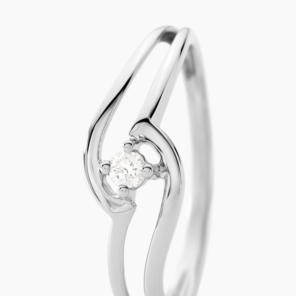 Bague Onenn Or Blanc Diamant - Bagues solitaires Femme | Histoire d’Or