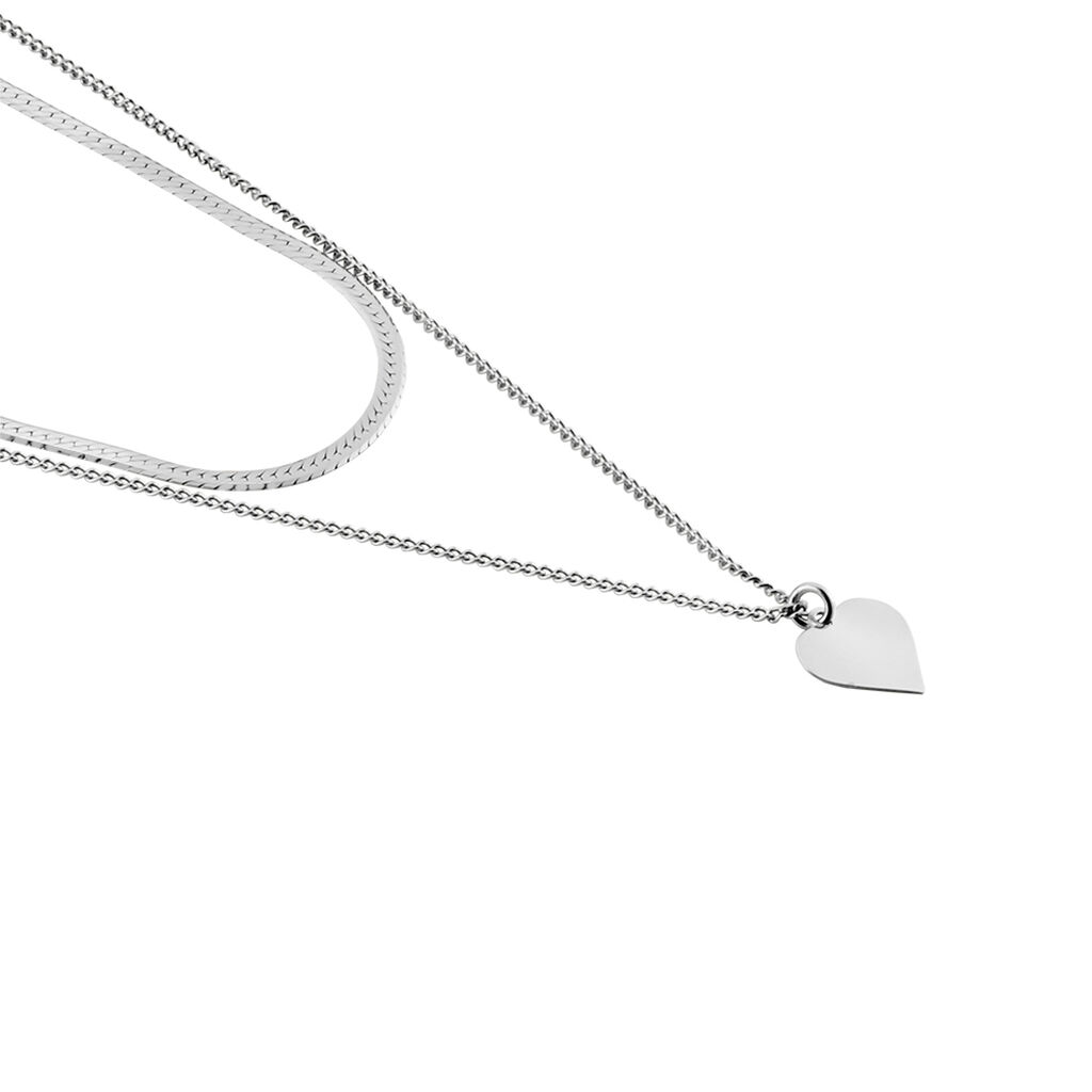 Collier Argent Blanc Sapphira - Colliers Coeur Femme | Histoire d’Or