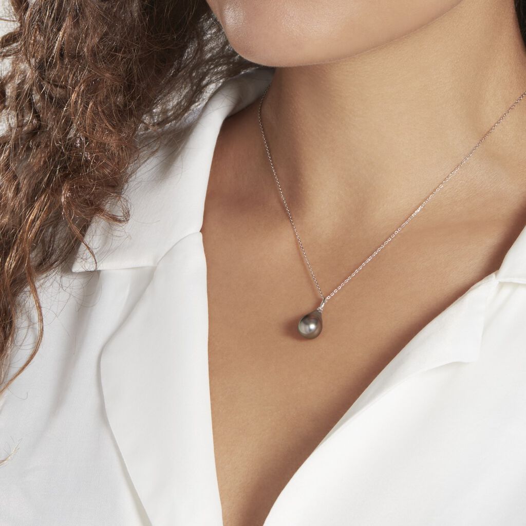 Pendentif Syana Or Blanc Perle De Culture De Tahiti - Pendentifs Femme | Histoire d’Or