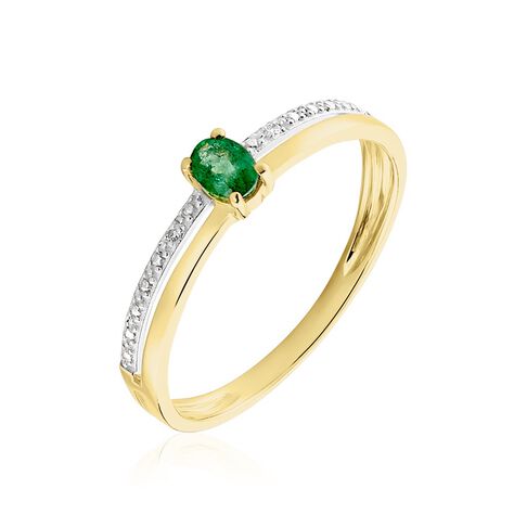 Bague Emeald Is The New Black Or Jaune Emeraude Diamant - Bagues solitaires Femme | Histoire d’Or