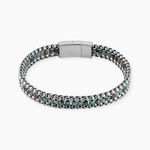 Bracelet Naturel Acier Blanc Jaspe Africain - F&ecirc;te des p&egrave;res Homme | Histoire d&rsquo;Or