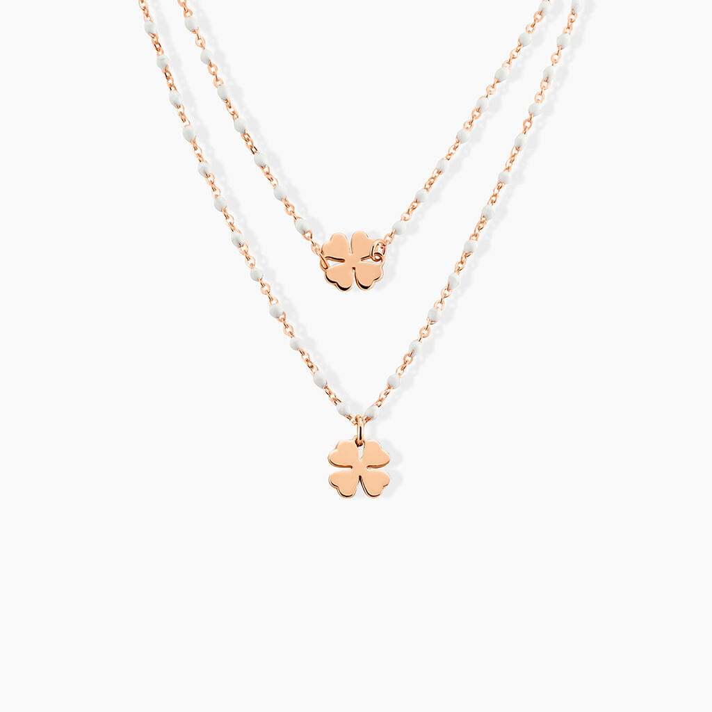 Collier Mimosa Argent Rose - Ras de cou Femme | Histoire d&rsquo;Or