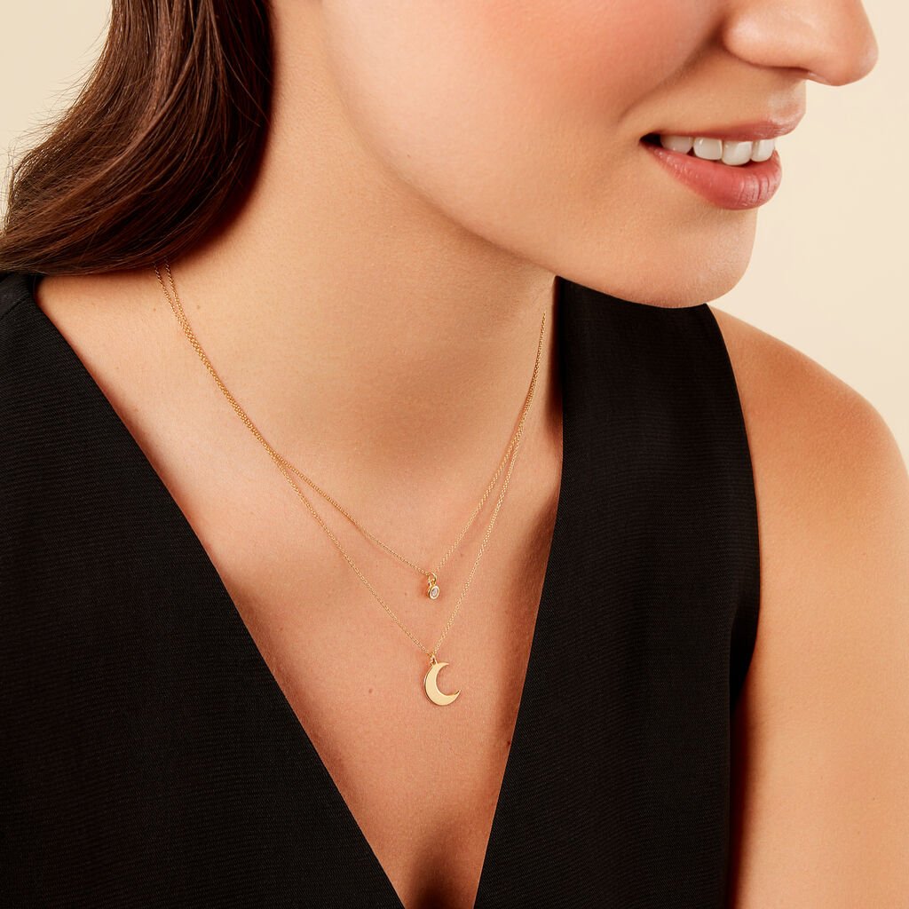 Collier Astre Argent Doré Oxyde De Zirconium - Nouveautés Femme | Histoire d’Or