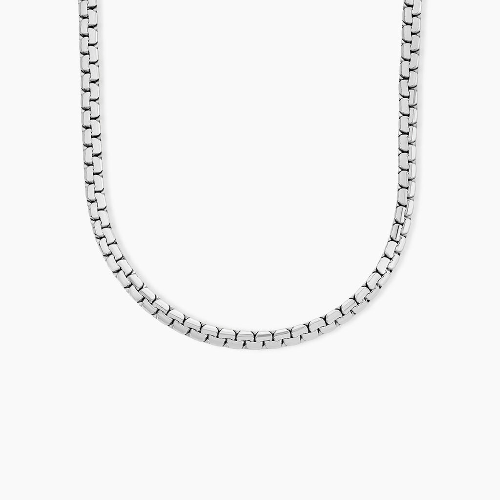 Collier Caio Acier Blanc - F&ecirc;te des p&egrave;res Homme | Histoire d&rsquo;Or