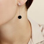 Boucles D'oreilles Pendantes Adonya Argent C&eacute;ramique Et Oxyde - Boucles d'oreilles fantaisie Femme | Histoire d&rsquo;Or
