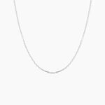 Cha&icirc;ne Ilan Maille For&ccedil;at Ronde Or Blanc - Chaines Famille | Histoire d&rsquo;Or