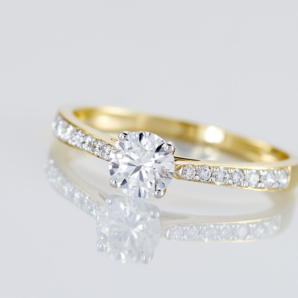 Bague Solitaire Hemera Or Jaune Diamant Synthetique - Bagues solitaires Femme | Histoire d&rsquo;Or