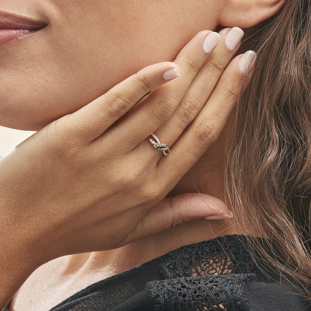 Bague Edem Or Rose Diamant - Bagues avec pierre Femme | Histoire d’Or