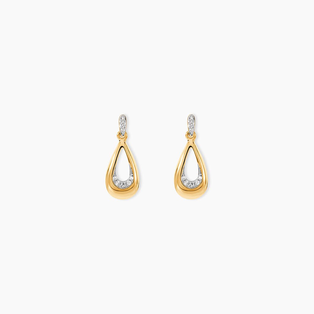 Boucles D'oreilles Puces Nirmala Or Jaune Diamant - Boucles d'oreilles pendantes Femme | Histoire d&rsquo;Or