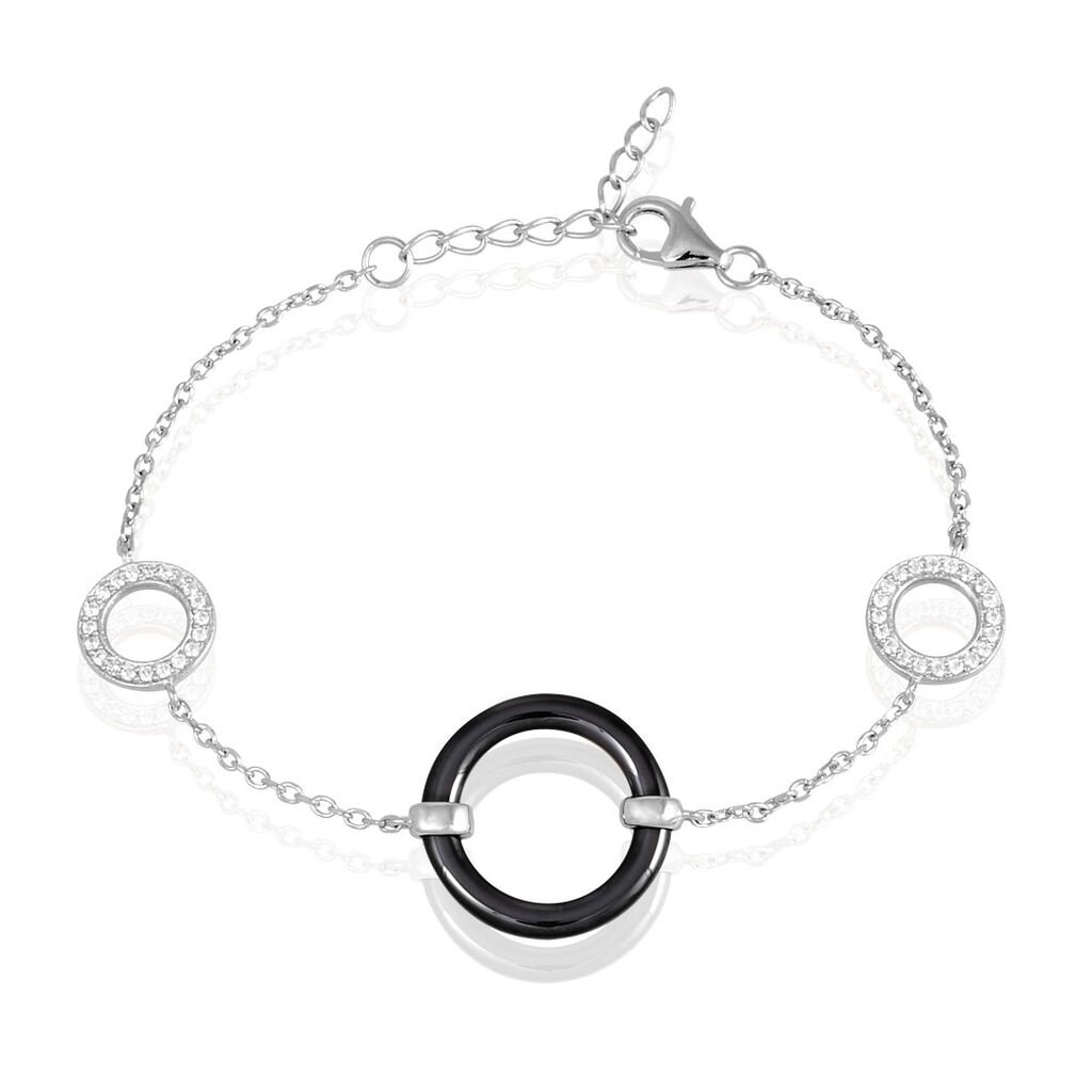 Bracelet Lylwen Argent Blanc C&eacute;ramique Et Oxyde De Zirconium - Bracelets Femme | Histoire d&rsquo;Or
