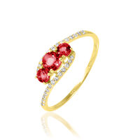 Bague Chloe Or Jaune Rubis Et Diamant
