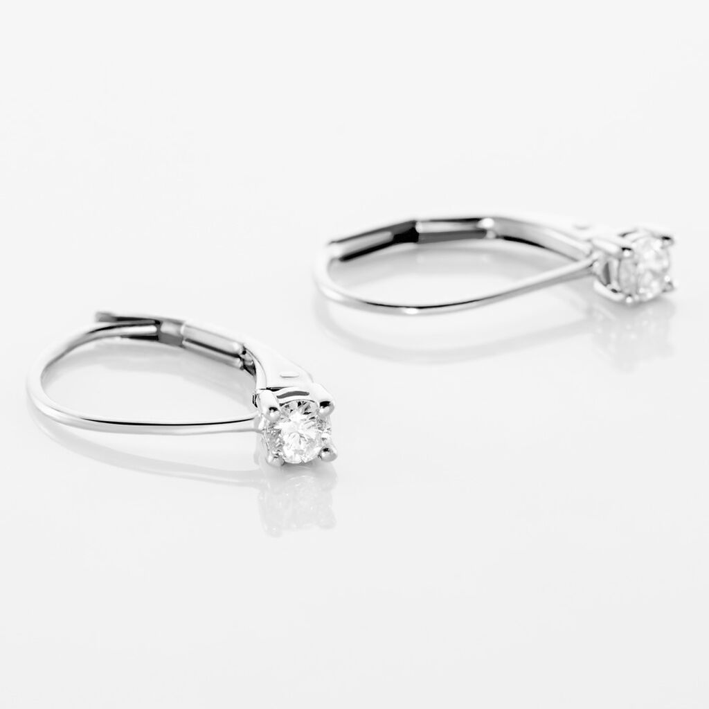 Boucles D'oreilles Pendantes Victoria Or Blanc Diamant - Boucles d'oreilles pendantes Famille | Histoire d&rsquo;Or