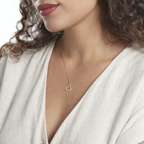 Pendentif Coeur Penche Or Jaune Oxyde De Zirconium - Pendentifs Coeur Femme | Histoire d’Or