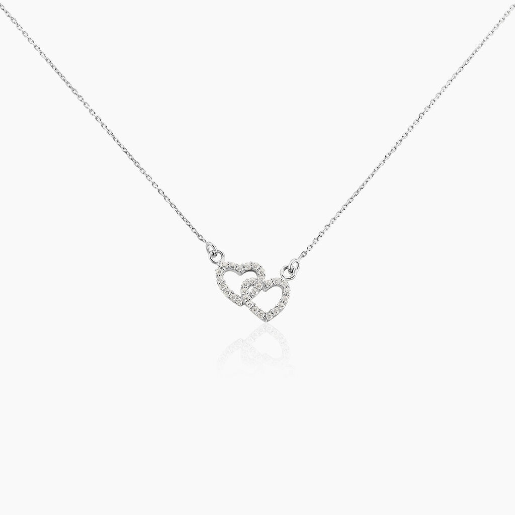 Collier Loving Argent Blanc Oxyde De Zirconium - Colliers fantaisie Femme | Histoire d&rsquo;Or