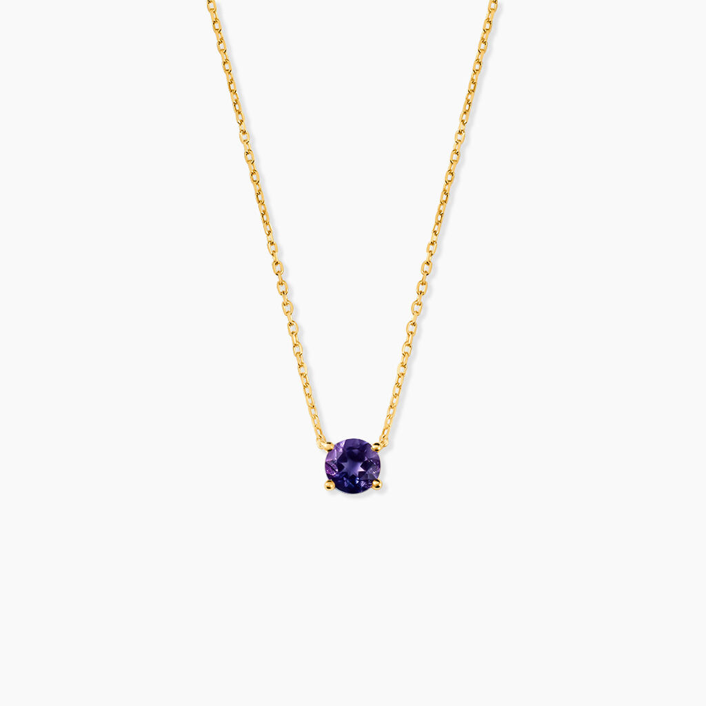 Collier Safae Or Jaune Am&eacute;thyste - Colliers Femme | Histoire d&rsquo;Or