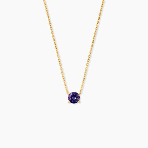 Collier Safae Or Jaune Am&eacute;thyste - Colliers Femme | Histoire d&rsquo;Or