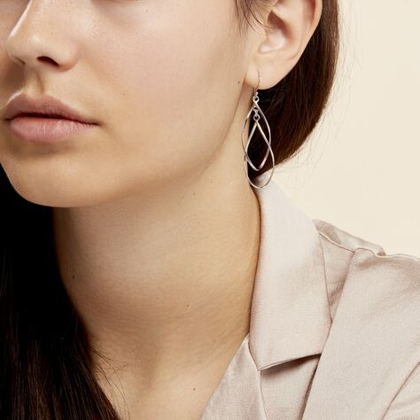 Boucles D'oreilles Pendantes Twisty Argent Blanc - Boucles d'oreilles fantaisie Femme | Histoire d’Or