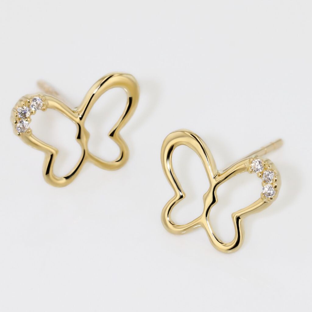 Boucles D'oreilles Puces Camomille Or Jaune Oxyde De Zirconium - Clous d'oreilles Enfant | Histoire d&rsquo;Or