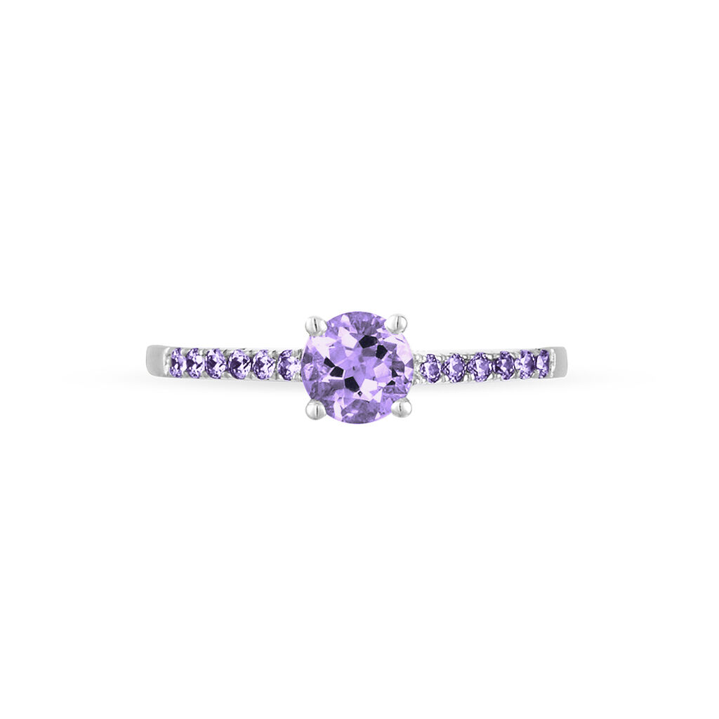 Bague Manon Or Blanc Amethyste - Bagues solitaires Femme | Histoire d&rsquo;Or