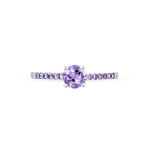Bague Manon Or Blanc Amethyste - Bagues solitaires Femme | Histoire d&rsquo;Or