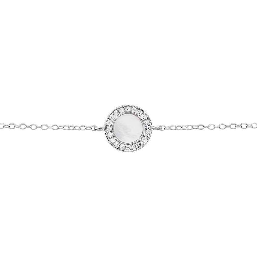 Bracelet Nawala Argent Blanc Oxyde De Zirconium Et Nacre - Bracelets Femme | Histoire d&rsquo;Or
