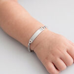Bracelet Identit&eacute; Etheline Maille Gourmette Or Blanc - Bracelets Communion Enfant | Histoire d&rsquo;Or
