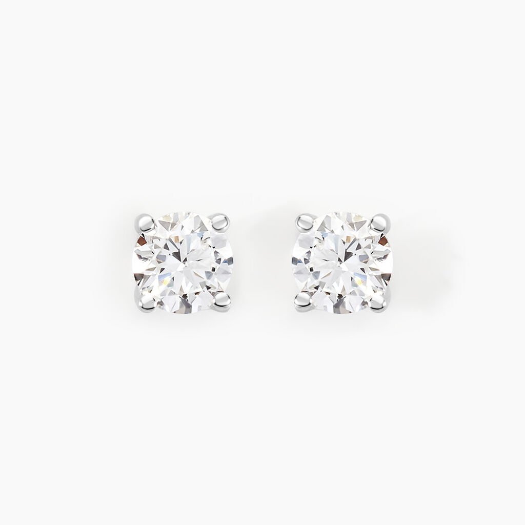Boucles D'oreilles Puces Aphrodite Or Blanc Diamant - Clous d'oreilles Famille | Histoire d’Or