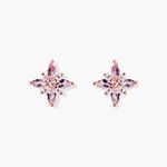 Boucles D'oreilles Puces Anabele Or Rose Amethyste Oxyde - Clous d'oreilles Femme | Histoire d&rsquo;Or