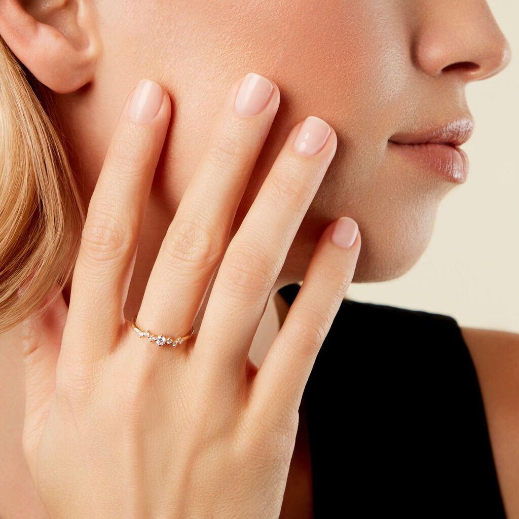 Bague Elkan Or Jaune Diamant Synthétique - Bagues solitaires Femme | Histoire d’Or