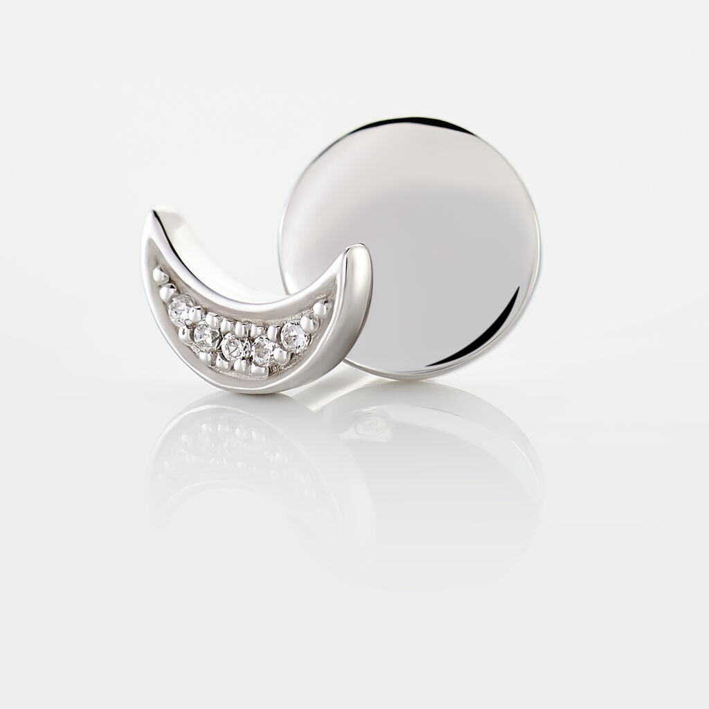 Boucles D'oreilles Dépareillées Lyana Argent Blanc Oxyde De Zirconium - Boucles d'oreilles fantaisie Femme | Histoire d’Or