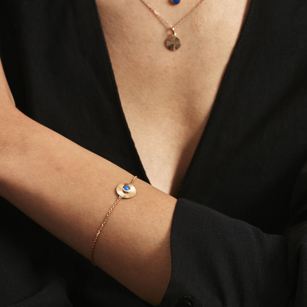 Bracelet Cartina Plaqué Or Jaune Pierre De Synthese - Bracelets Femme | Histoire d’Or