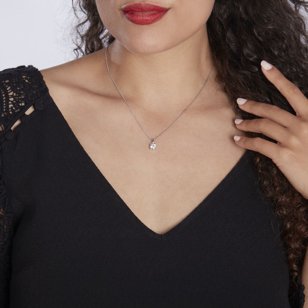 Collier Lynna Argent Blanc Oxyde De Zirconium - Colliers fantaisie Femme | Histoire d’Or