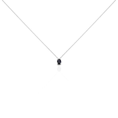 Collier Ovale Or Blanc Saphir - Colliers Femme | Histoire d’Or