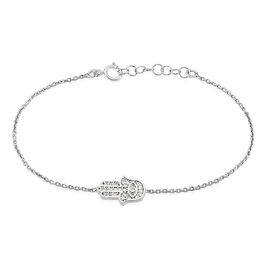 Bracelet Asnia Argent Blanc Oxyde De Zirconium - Bracelets Main de Fatma Femme | Histoire d’Or