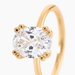 Bague Solitaire Liber Plaqu&eacute; Or Jaune Oxyde De Zirconium - Bagues solitaires Femme | Histoire d&rsquo;Or