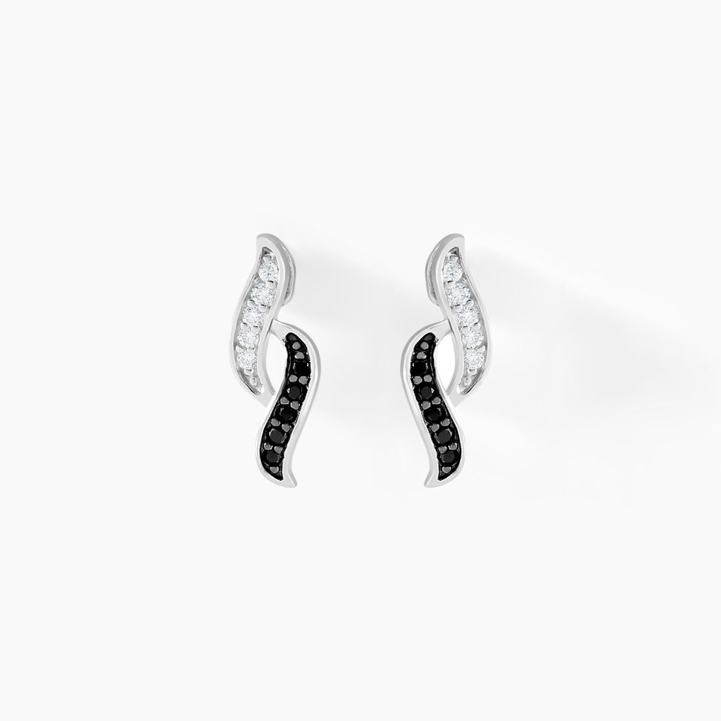 Boucles D'oreilles Pendantes Sylvie Argent Blanc Oxyde De Zirconium - Boucles d'oreilles fantaisie Femme | Histoire d&rsquo;Or