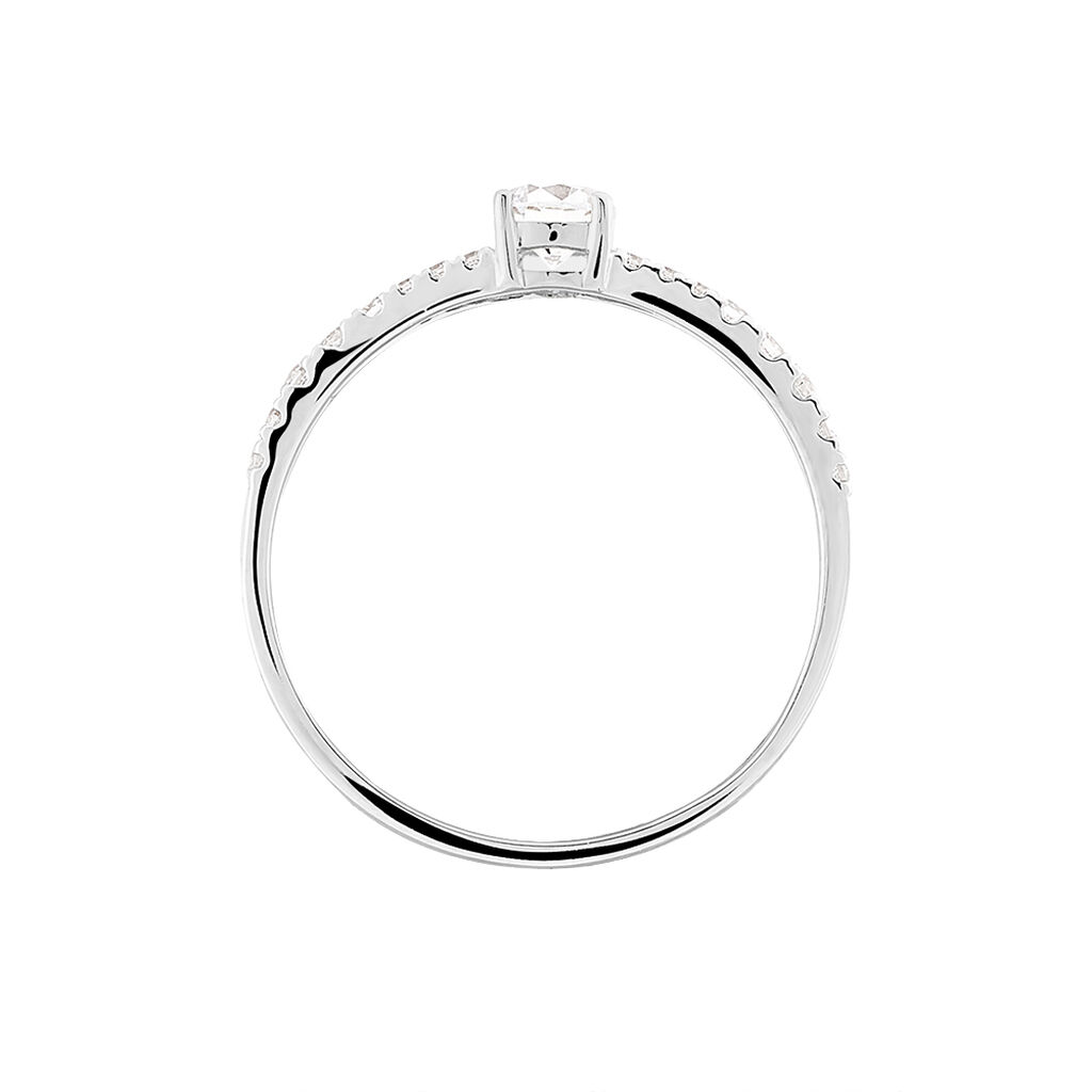 Bague Solitaire Francoise-marie Or Blanc Oxyde De Zirconium - Bagues solitaires Femme | Histoire d’Or
