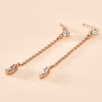 Boucles D'oreilles Pendantes Kenta Argent Rose Oxyde De Zirconium - Boucles d'oreilles fantaisie Femme | Histoire d&rsquo;Or